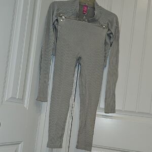 Gray Women's Ribbed Workout Set